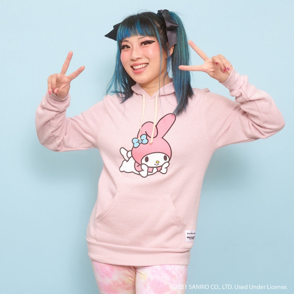 NEW My Melody East West Shop Pullover Hoodie Large